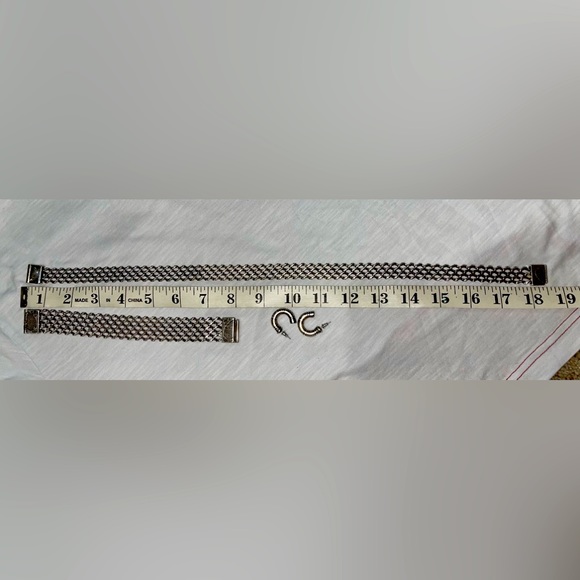 RETIRED AUTHENTIC BRIGHTON CHAIN MAIL MULTI LINK SET NECKLACE, BRACELET&EARRINGS - Picture 6 of 13